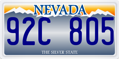 NV license plate 92C805