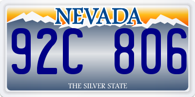 NV license plate 92C806