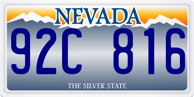 NV license plate 92C816