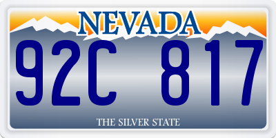 NV license plate 92C817