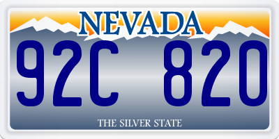 NV license plate 92C820