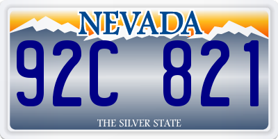 NV license plate 92C821