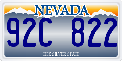 NV license plate 92C822