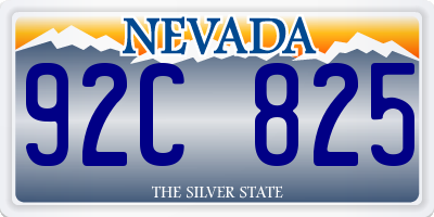 NV license plate 92C825