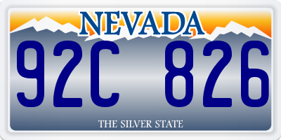 NV license plate 92C826