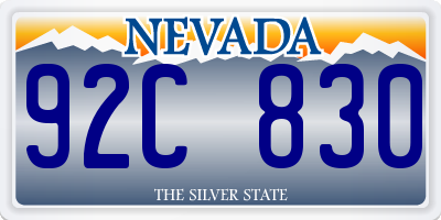 NV license plate 92C830