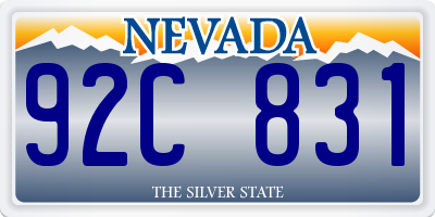 NV license plate 92C831