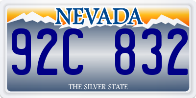 NV license plate 92C832