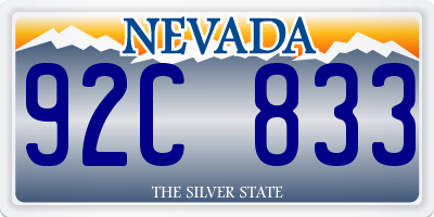 NV license plate 92C833