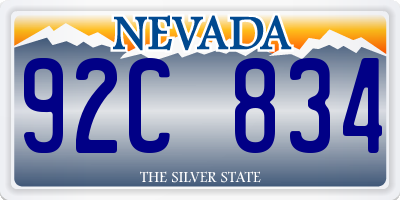 NV license plate 92C834