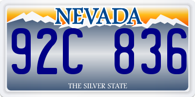 NV license plate 92C836