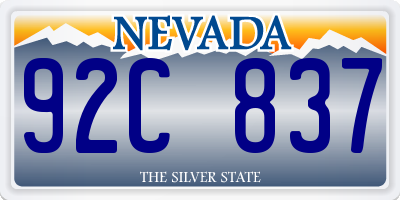 NV license plate 92C837