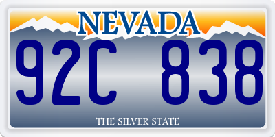 NV license plate 92C838