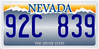 NV license plate 92C839