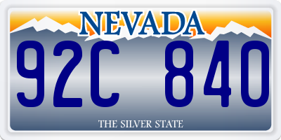 NV license plate 92C840