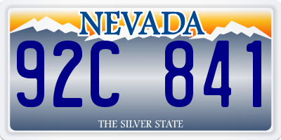 NV license plate 92C841