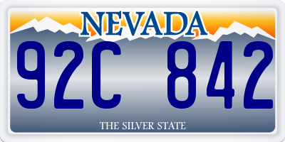 NV license plate 92C842