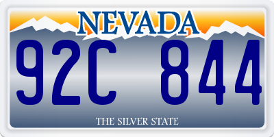 NV license plate 92C844