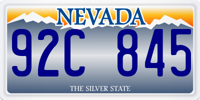 NV license plate 92C845