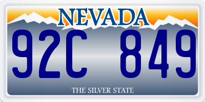 NV license plate 92C849