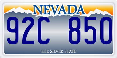 NV license plate 92C850