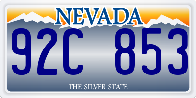 NV license plate 92C853