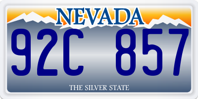 NV license plate 92C857