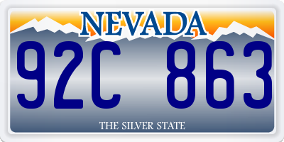 NV license plate 92C863