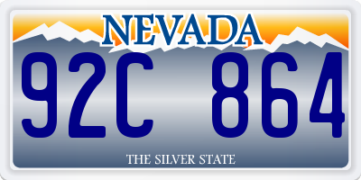 NV license plate 92C864