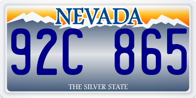 NV license plate 92C865