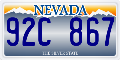 NV license plate 92C867