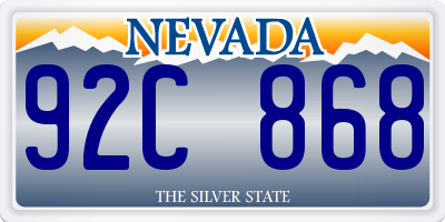 NV license plate 92C868