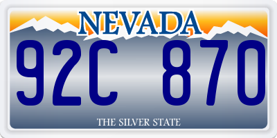NV license plate 92C870