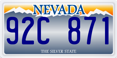 NV license plate 92C871