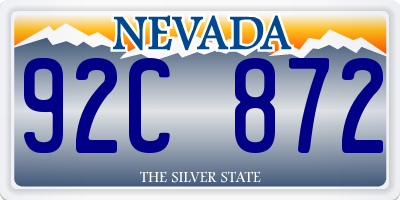 NV license plate 92C872