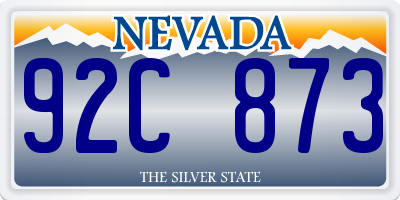 NV license plate 92C873