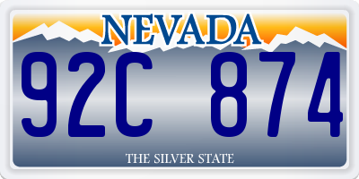 NV license plate 92C874