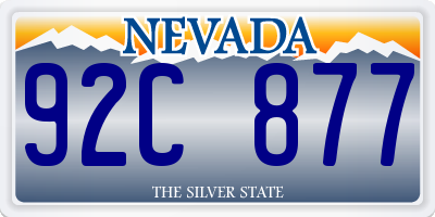 NV license plate 92C877