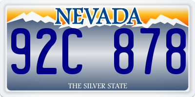 NV license plate 92C878