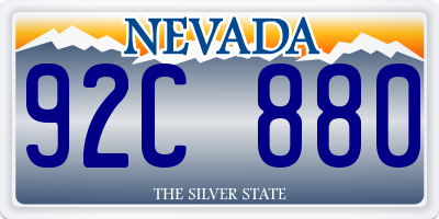 NV license plate 92C880