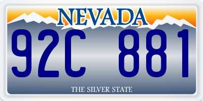 NV license plate 92C881