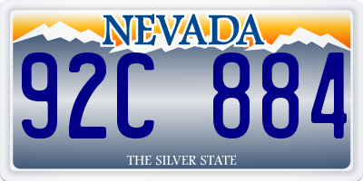 NV license plate 92C884