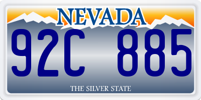 NV license plate 92C885