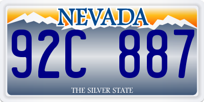 NV license plate 92C887