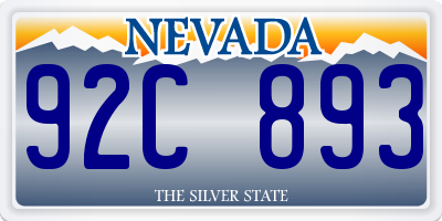 NV license plate 92C893