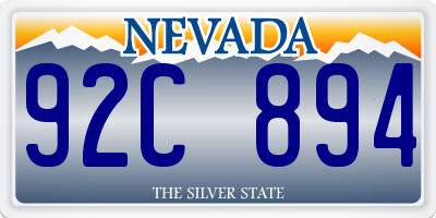 NV license plate 92C894