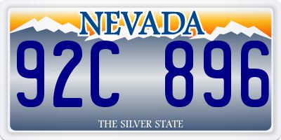 NV license plate 92C896