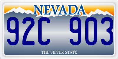 NV license plate 92C903