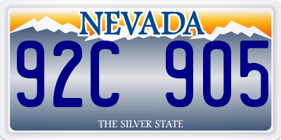 NV license plate 92C905