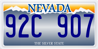 NV license plate 92C907